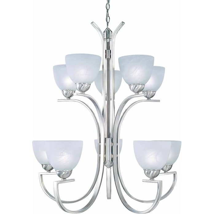 Volume Lighting V7240 Chicago 10 Light 2 Tier Chandelier Brushed Nickel