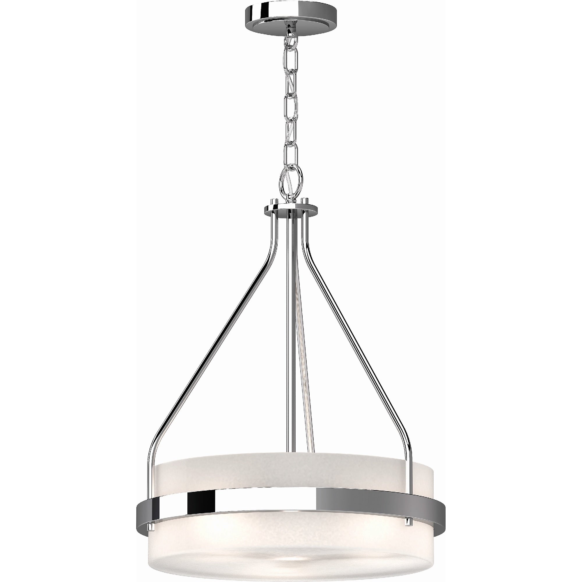 Volume Lighting Emery 3 Light Chrome Mini Hanging Chandelier Drum