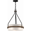 Volume Lighting Emery 3 Light Walnut Black Mini Hanging Chandelier