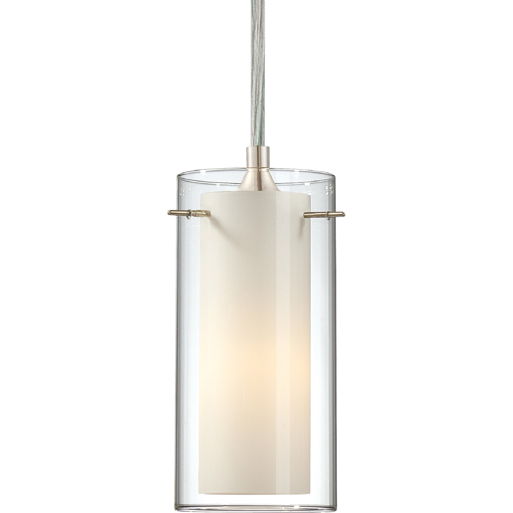 Volume Lighting Esprit 1 Light Brushed Nickel Mini Hanging Pendant