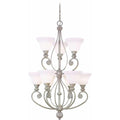 Volume Lighting V7699 Kyoto 9 Light 2 Tier Chandelier Platinum Rust
