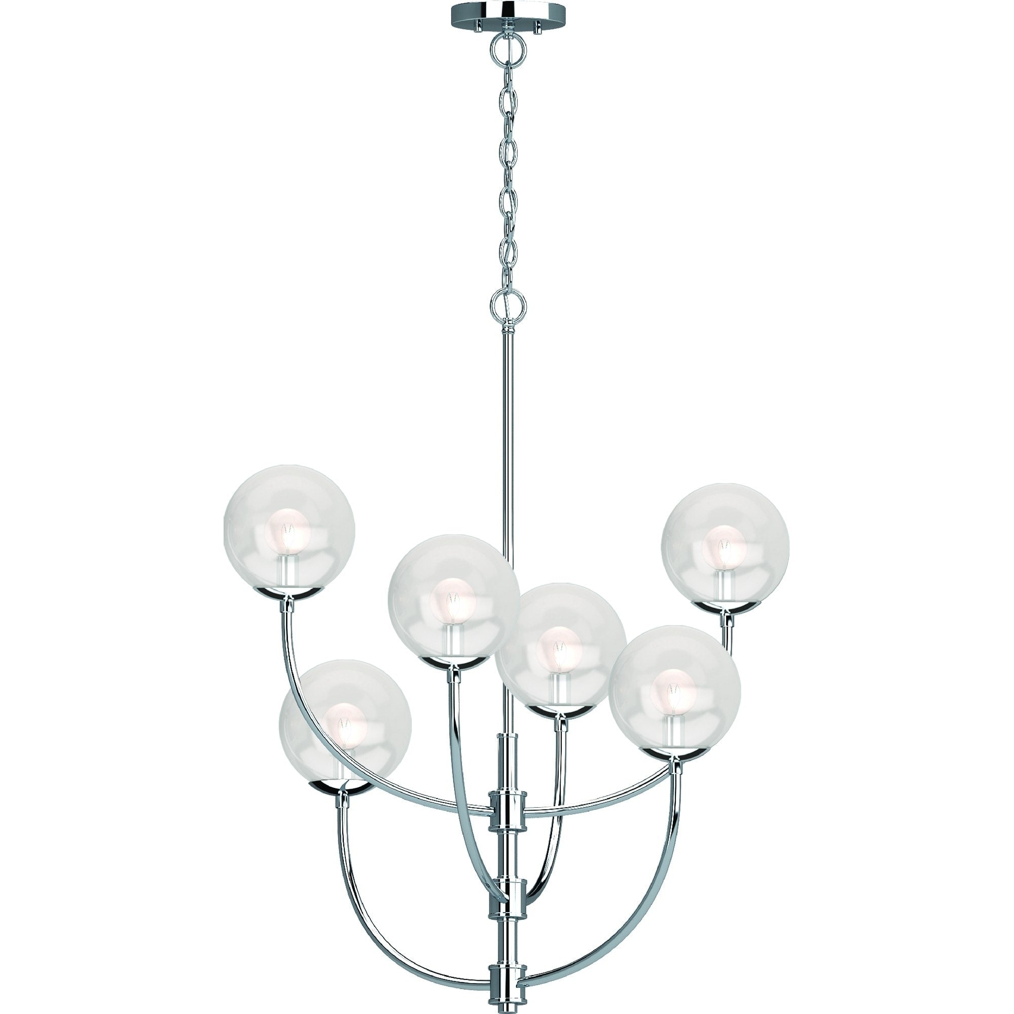 Volume Lighting Lawrence 6 Light Indoor Chrome Hanging Chandelier N A