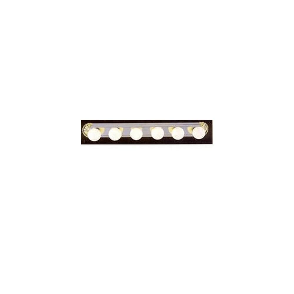 Volume Lighting V1006 6 Light 39 Width Bathroom Vanity Strip Polished Brass