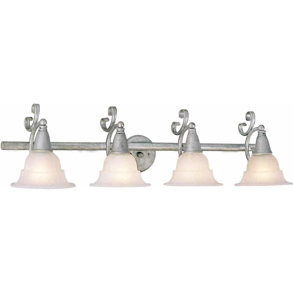 Volume Lighting V1774 Toledo 4 Light 37.5 Width Bathroom Vanity Light Platinum Rust