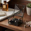 Vortial Metal Framed Glass Pyramid Decorative Box N A