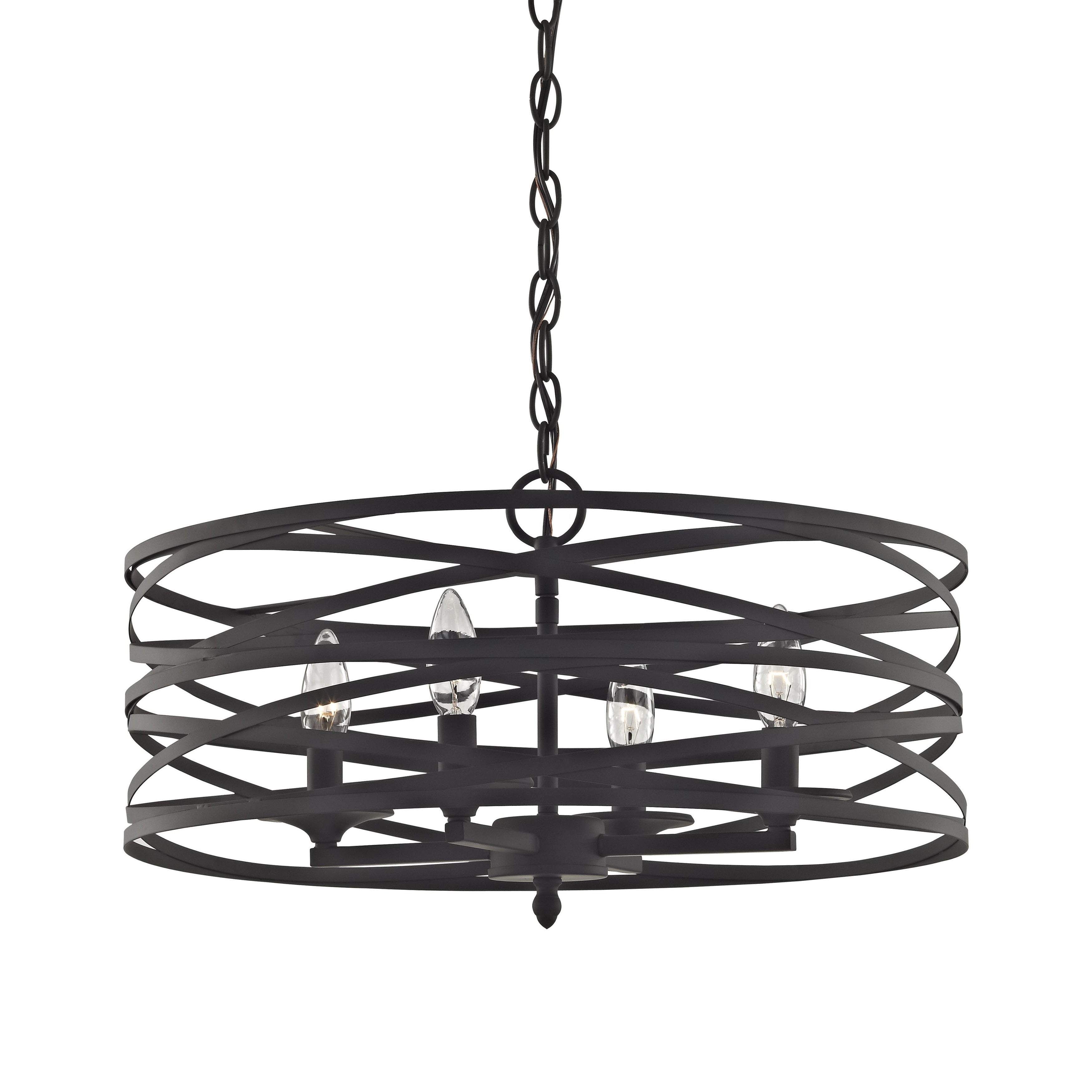Vorticy 20 Inch Wide 4 Light Chandelier In Oil Rubbed Bronze 20In W X 20In D X 11In H
