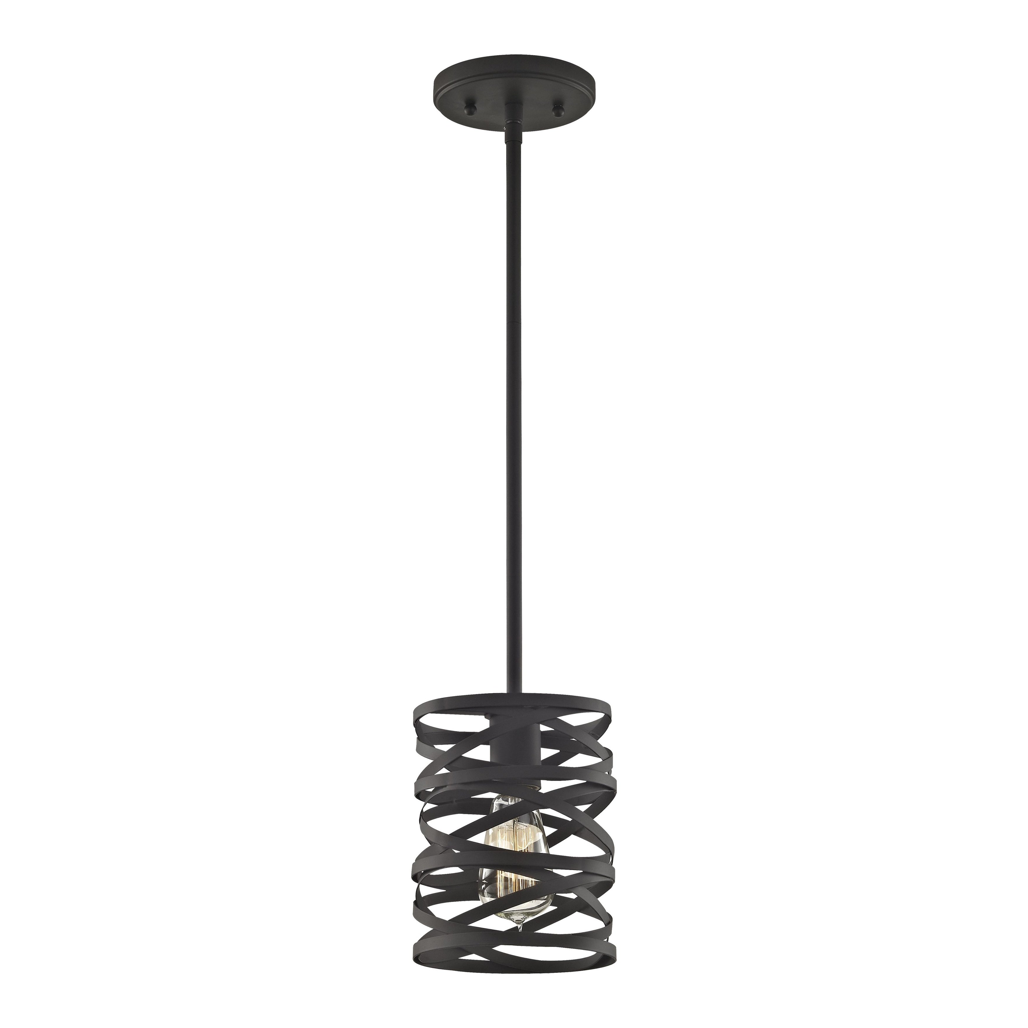 Vorticy 6 Inch Wide 1 Light Mini Pendant In Oil Rubbed Bronze 6In W X 6In D X 9In H