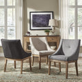 Voyager Button Tufted Slope Arm Linen Dining Chair Set Of 2 By Inspire Q Artisan