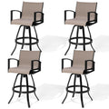 Vredhom Outdoor Patio All Weather Aluminum Swivel Sunbrella Fabric Bar Stools