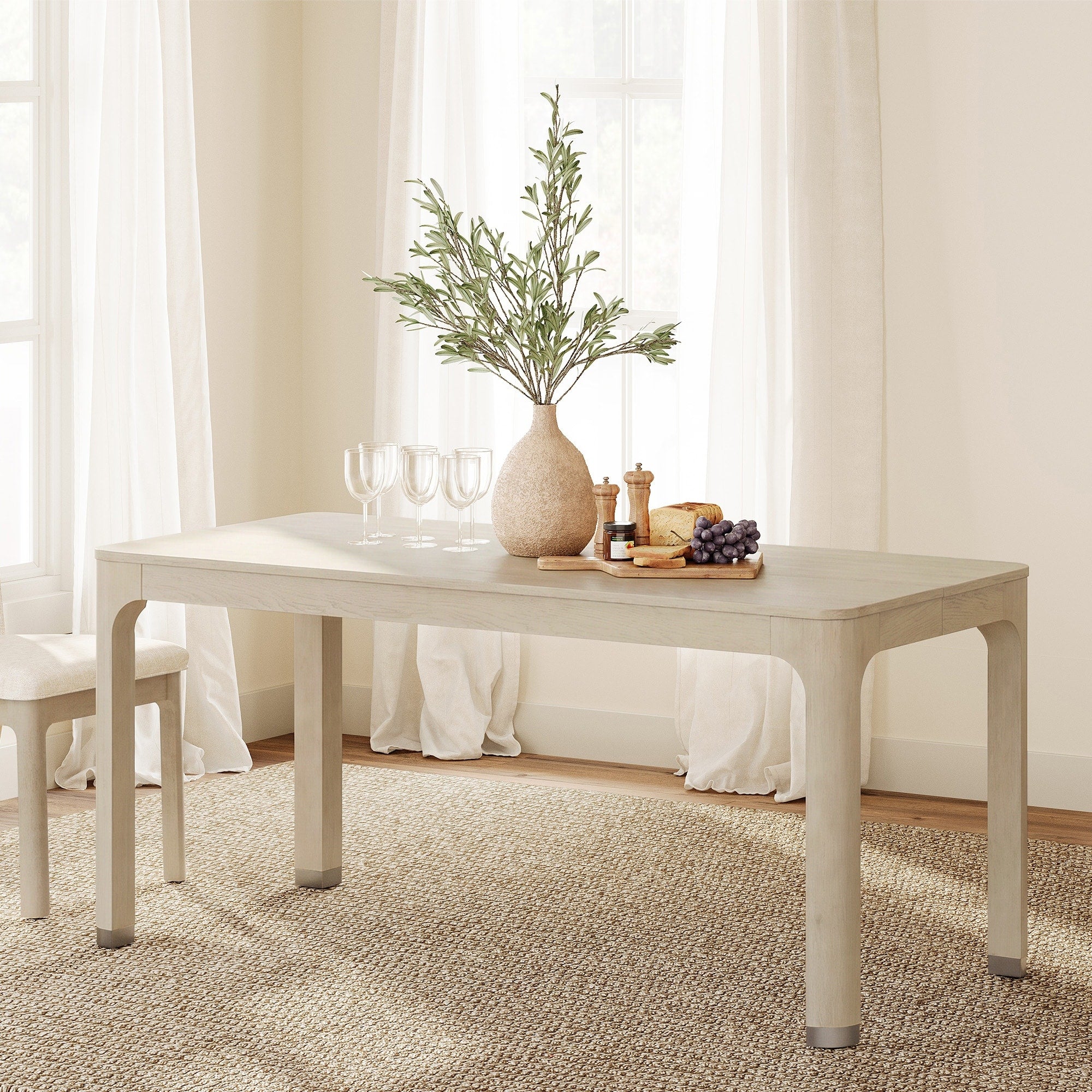 Wampat 66 Rectangular Dining Table With Solid Wood Legs