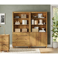 Wampat 71 Tall Bookshelf Set Of 2 5 Tier Modern Bookcases With 1 Cabinet And 3 Drawers For Living Room