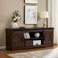 Wampat Farmhouse Sliding Barn Door Wood Tv Stand Storage Cabinet 54 Inches