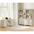 Wampat Home Office Furniture Set 58 Executive Desk With Cabinet 2 Column 71 Tall Bookcase With Doors And Adjustable Shelves
