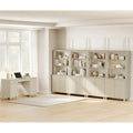 Wampat Home Office Furniture Set 58 Executive Desk With Cabinet 4 Column 71 Tall Bookcase With Doors And Adjustable Shelves