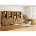 Wampat Home Office Furniture Set 58 Executive Desk With Drawers 4 Column 71 Tall Bookcase With Doors And Adjustable Shelves