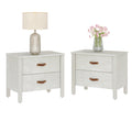 Wampat Set Of 2 Wood Nightstand For Bedroom Small Side Table With 2 Drawers White