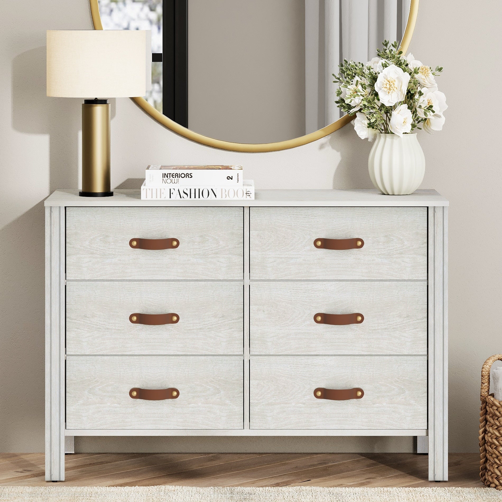 Wampat White Dresser For Bedroom Large Long Dresser With Fabric Drawers Kids Dressers Chest Of Drawers
