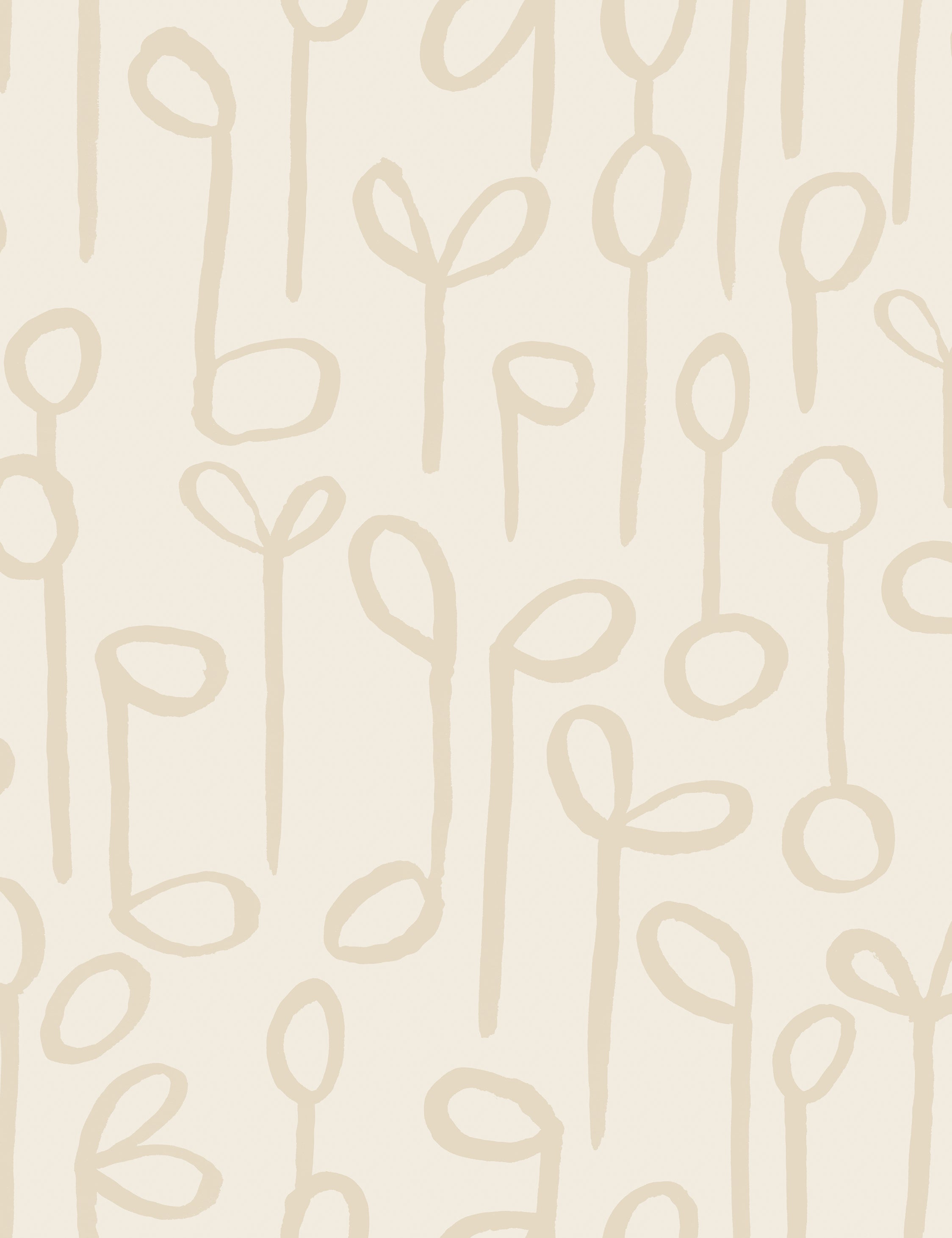 Seedlings Wallpaper by Susan Hable Swatch, Natural