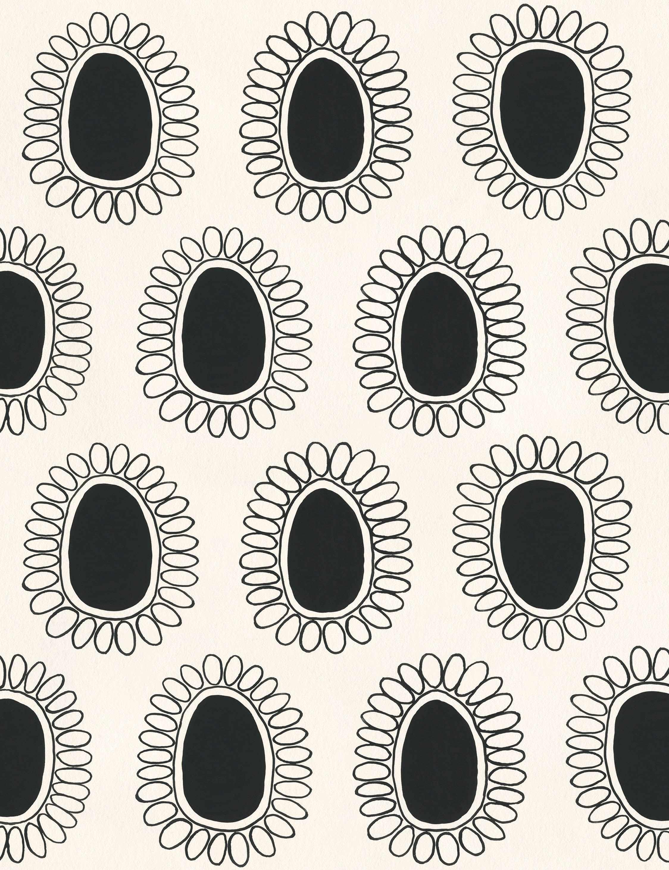Garden Flower Wallpaper by Susan Hable Swatch, Ivory