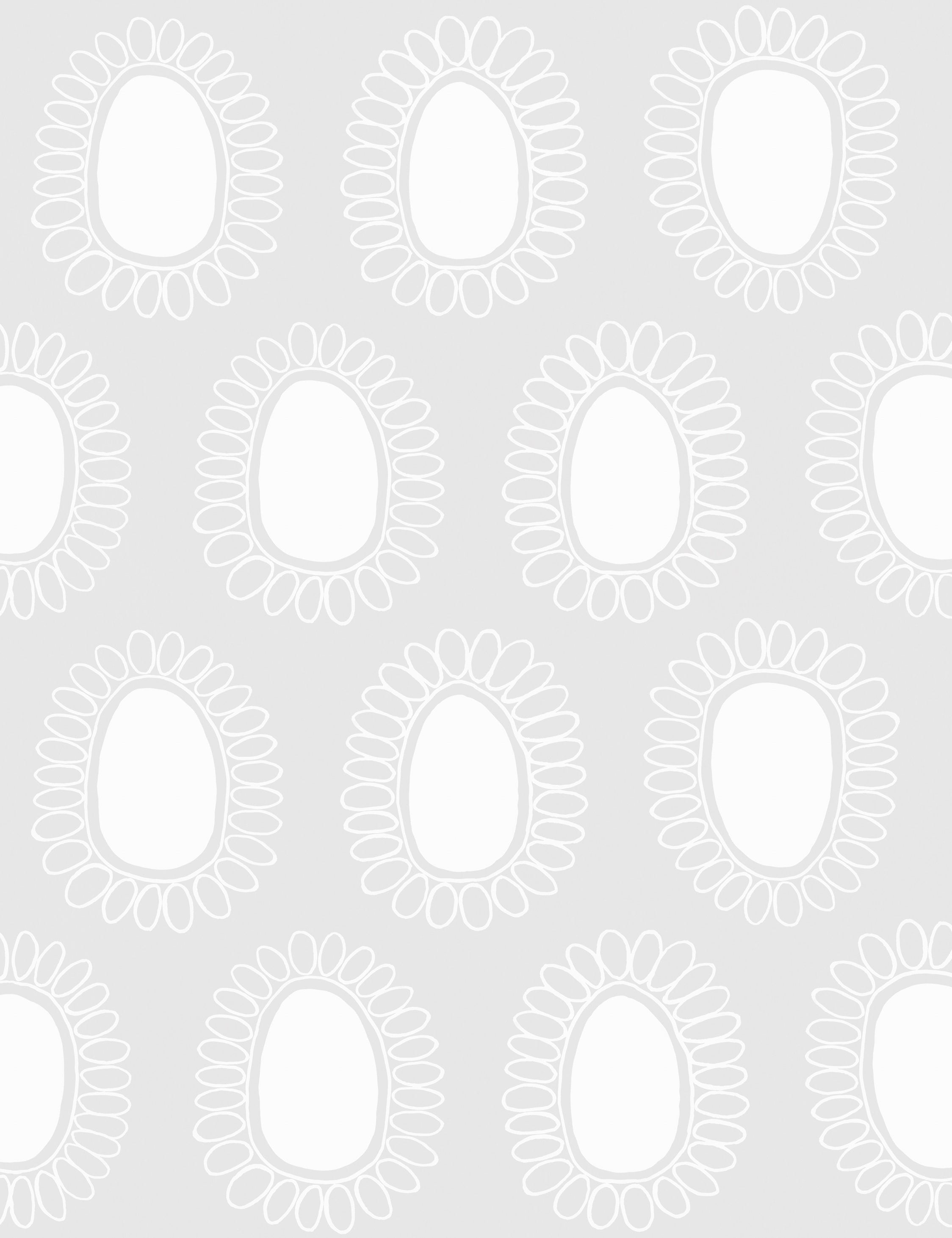 Garden Flower Wallpaper by Susan Hable Swatch, Gray
