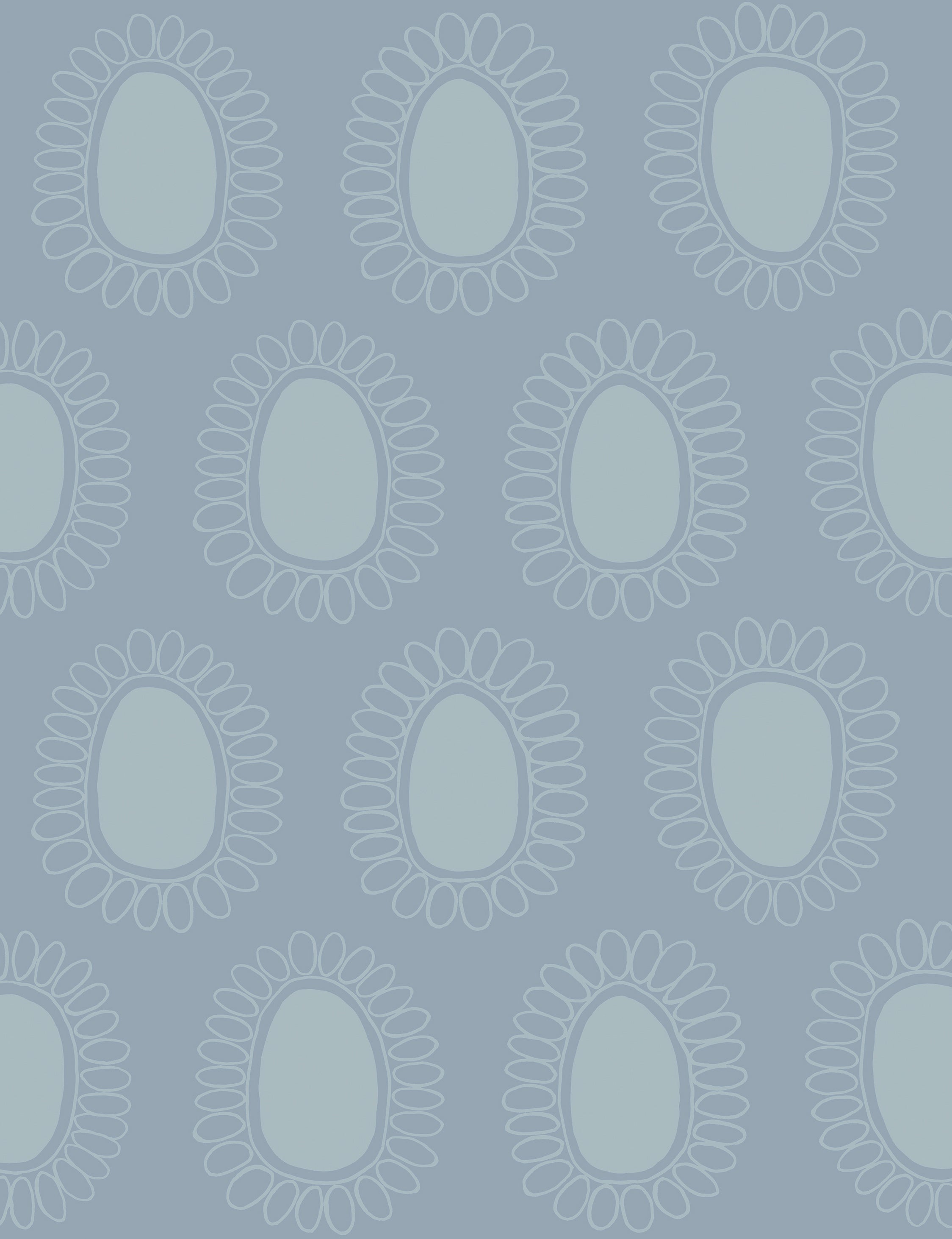 Garden Flower Wallpaper by Susan Hable Swatch, Blue