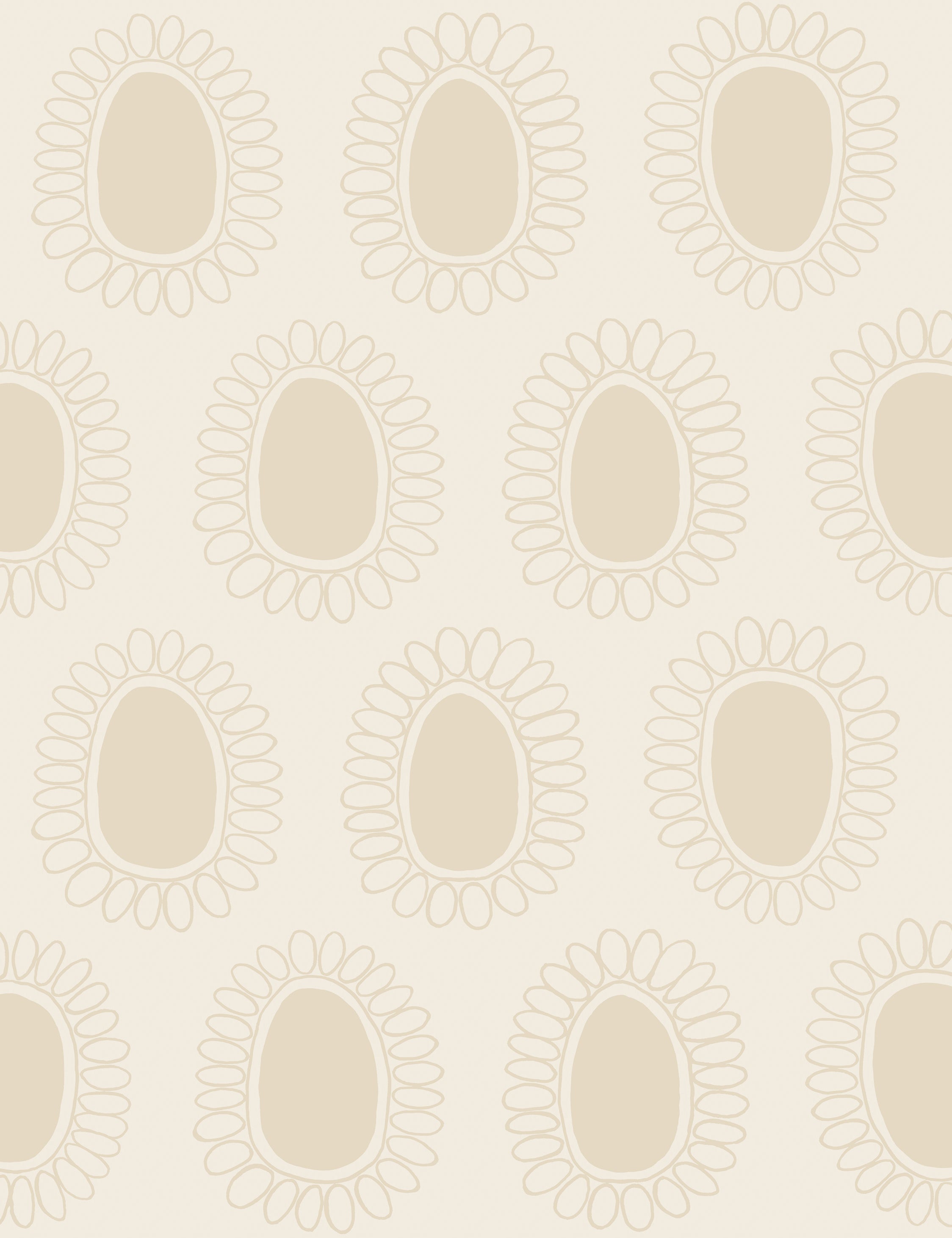 Garden Flower Wallpaper by Susan Hable Swatch, Natural