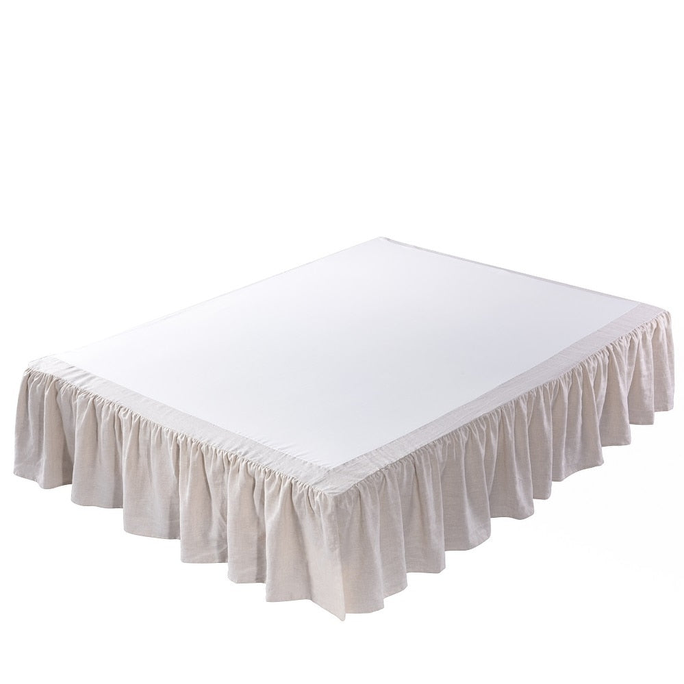 Linen Bed Skirt Washed Dust Ruffle