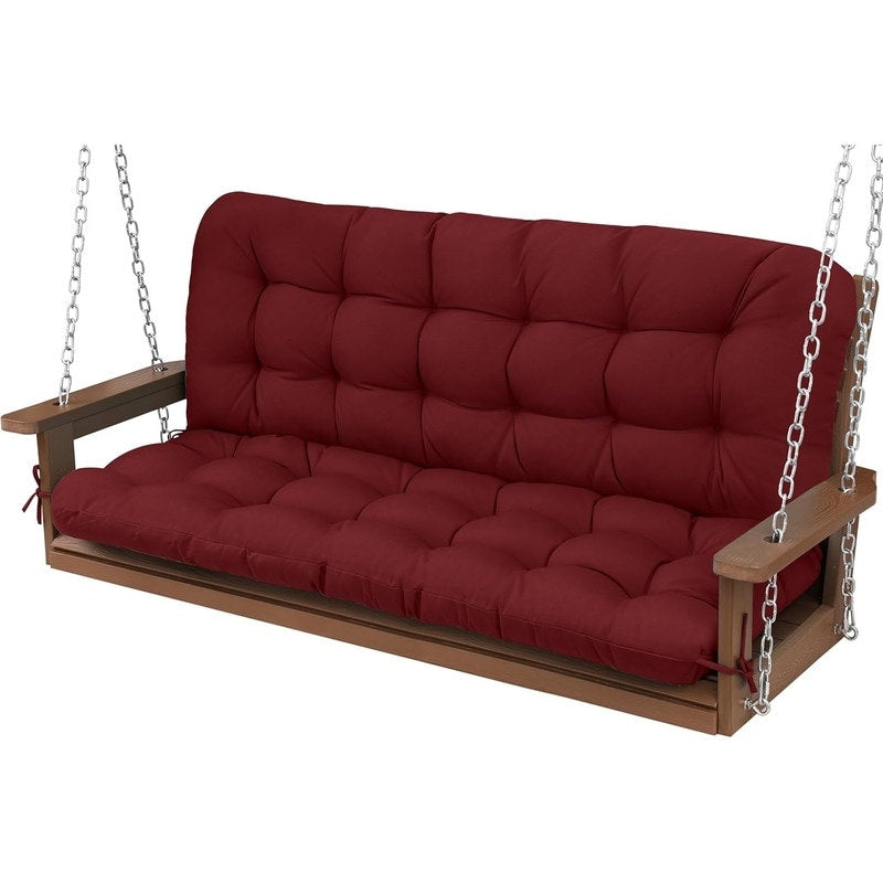 Winsoon 2 Seater Swing Cushion With Backrest Waterproof Uv Protected Outdoor Bench Pad