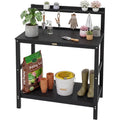 Winsoon All Weather Hips Potting Bench With Storage Hooks Wide Panel Shelf Heavy Duty Gardening Table For Patio