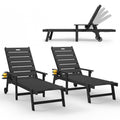 Winsoon All Weather Outdoor Chaise Lounge Chair 5 Level Adjustable Backrest With Cup Holders