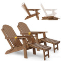 Winsoon Outdoor All Weather Hdpe Folding Adirondack Chair With Cup Holder Adjustable Back Set Of 2