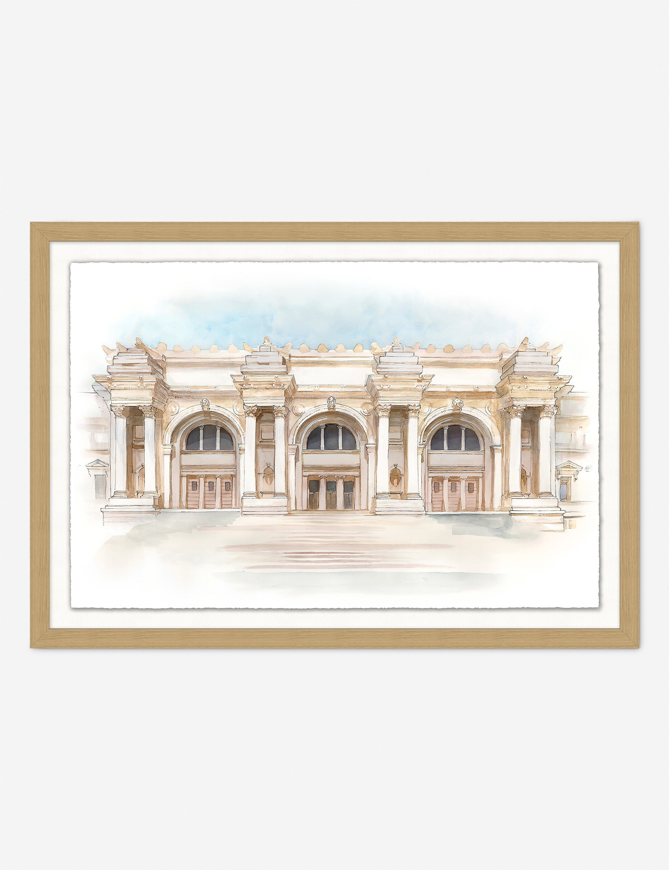 Watercolor of The Met Museum Wall Art