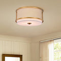 Wot Julu Gold And White Semi Flush Three Light Semi Flush Mount Chandelier