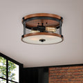 Wot Rose Matte Black Two Light Flush Mount Chandelier