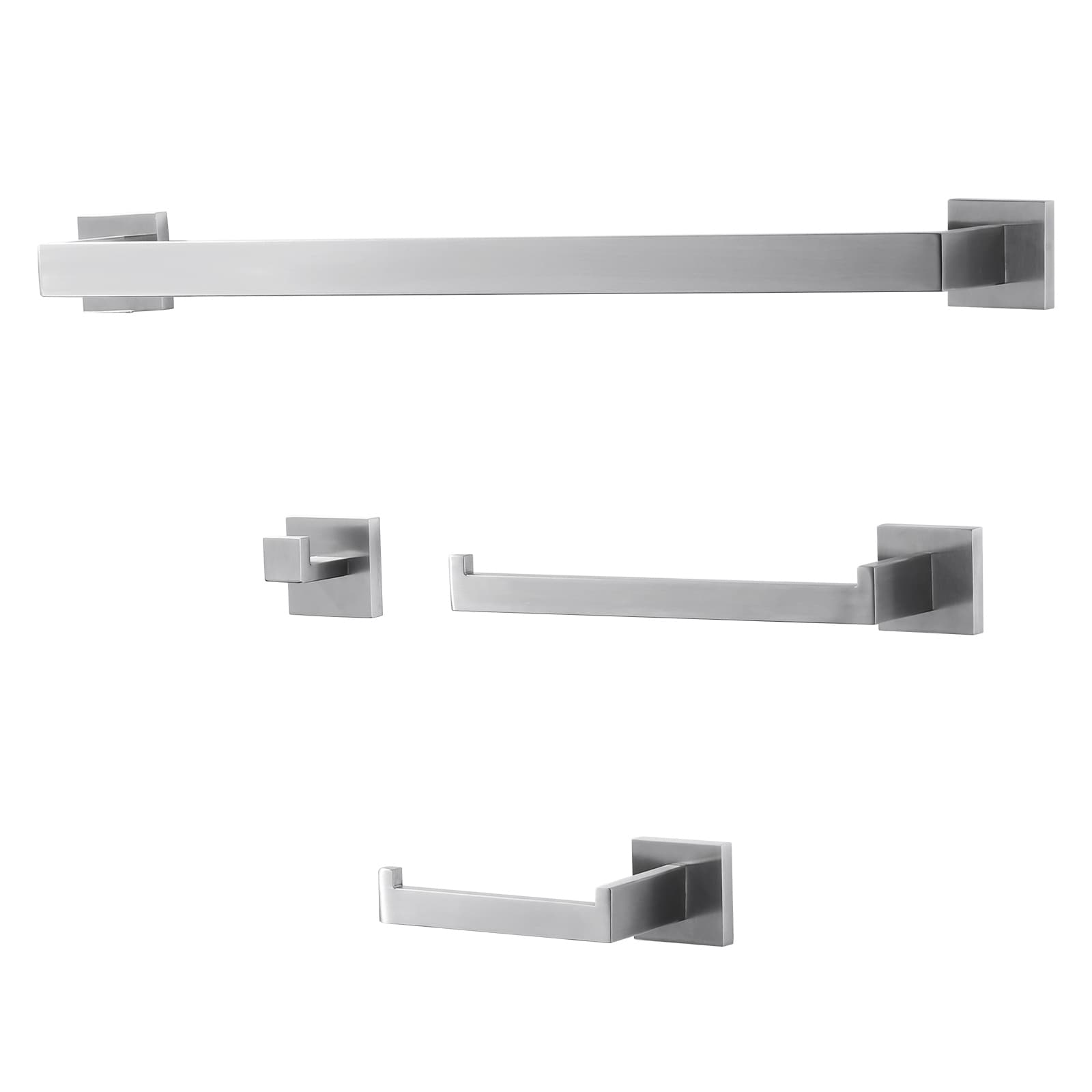 Wowow Stainless Steel 4 Piece Bathroom Hardware Set Includes Installation Accessories