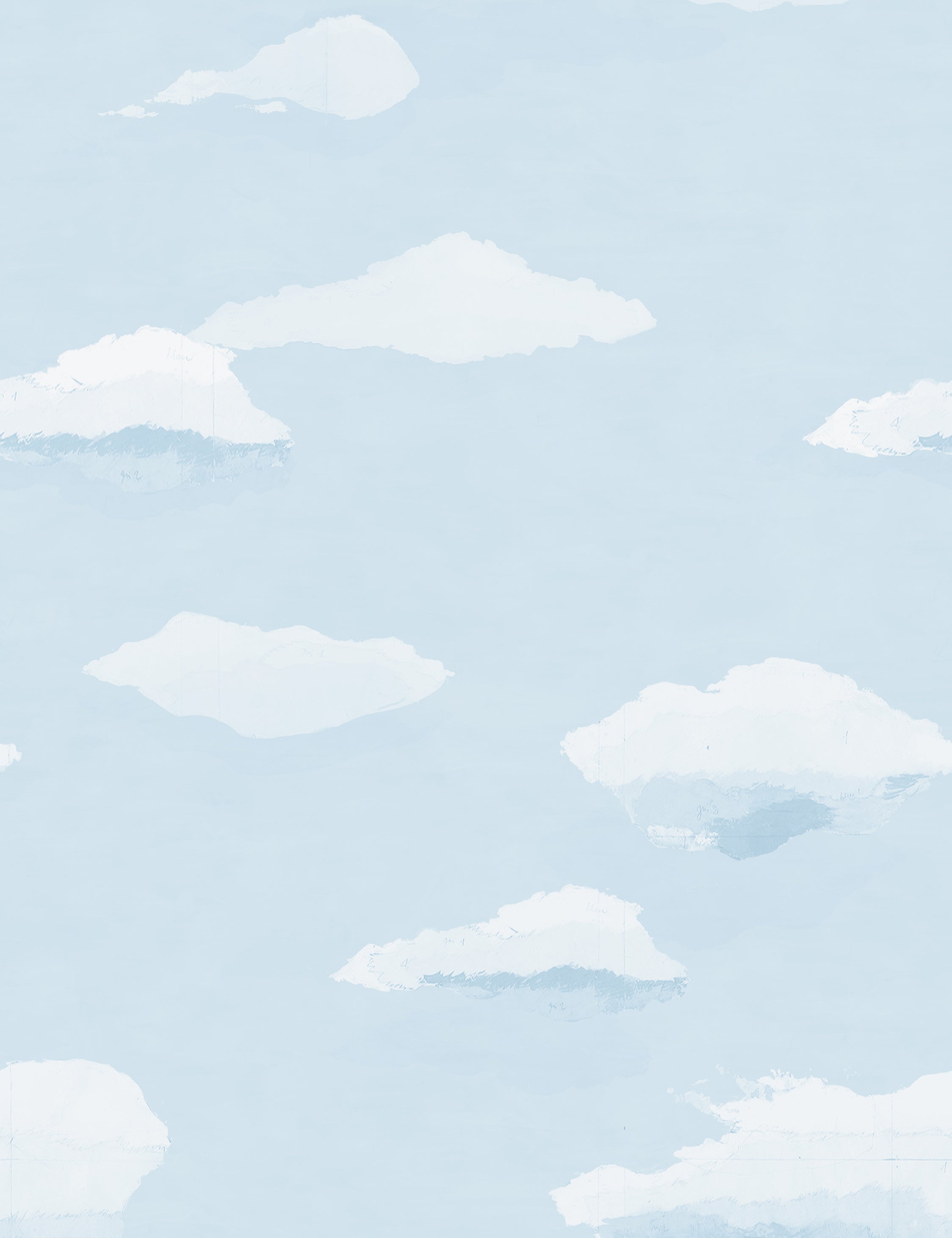 Les Nuages Wallpaper by Paule Marrot, Light Blue, Swatch