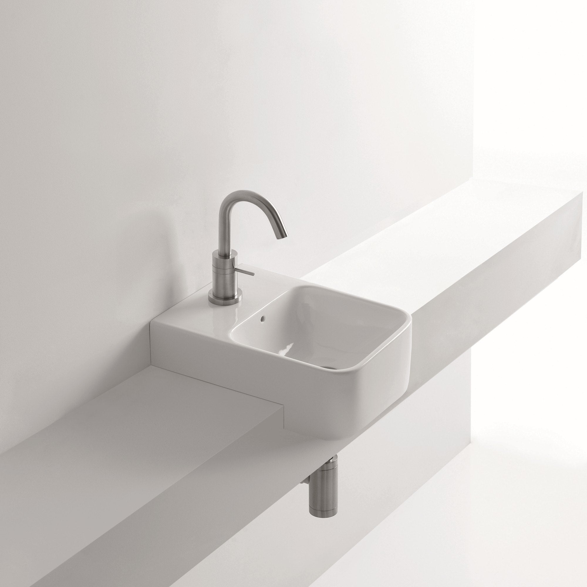 Ws Bath Collections 13 4 5 Ceramic Recessed Bathroom Sink With 1 Hole