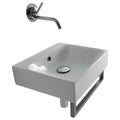 Ws Bath Collections Cento 3539 15 11 16 Ceramic Wall Mounted Vessel Bathroom Sink With Overflow White