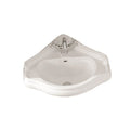 Ws Bath Collections Retro 1032 16 1 8 Ceramic Wall Mounted Corner Bathroom Sink With 1 Or 3 Holes Drilled And Overflow White