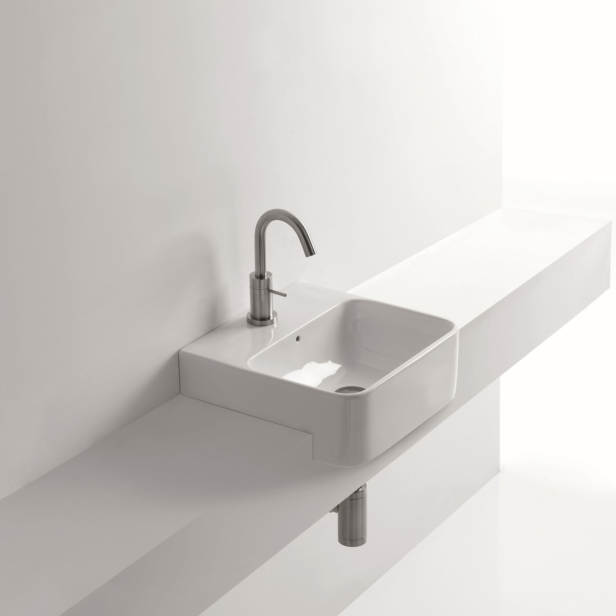 Ws Bath Collections 17 3 4 Ceramic Recessed Bathroom Sink With 1 Hole