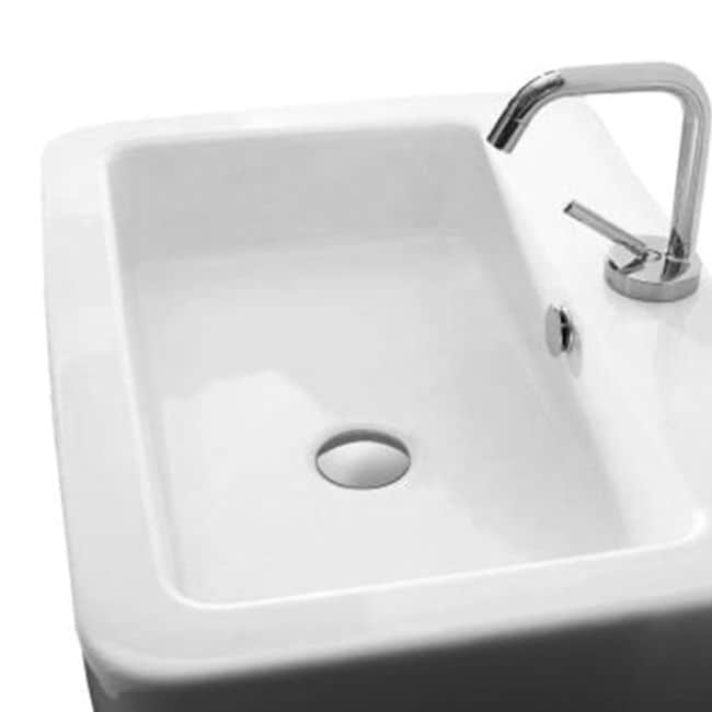 Ws Bath Collections Ego 3242 23 5 8 Ceramic Wall Mounted Bathroom Sink With 1 Hole Drilled And Overflow White