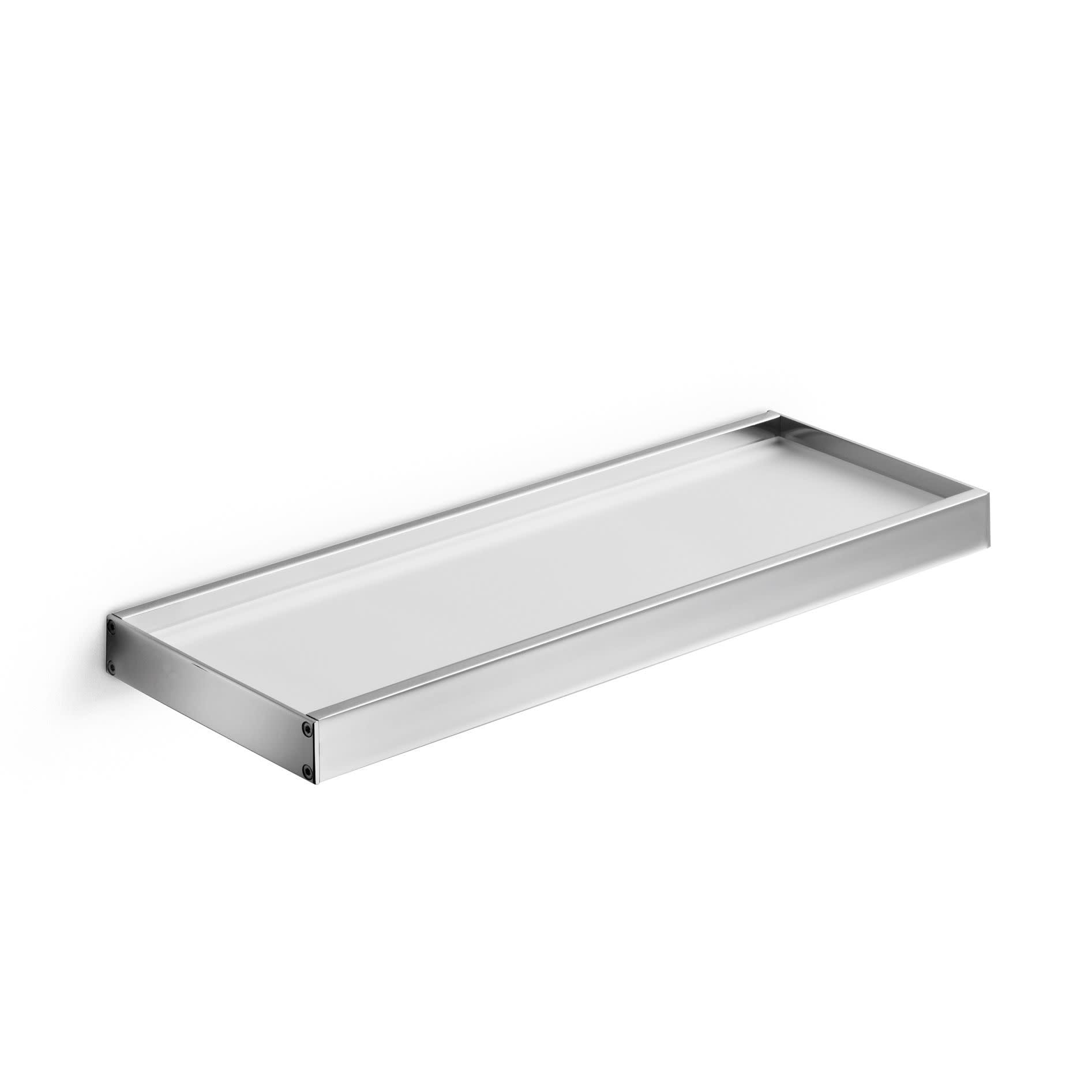 Ws Bath Collections Skuara 52836.29 23.6 Frosted Glass Towel Shelf From The Skuara Collection Polished Chrome