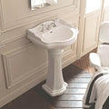 Ws Bath Collections 28 3 4 Ceramic Pedestal Bathroom Sink With Three