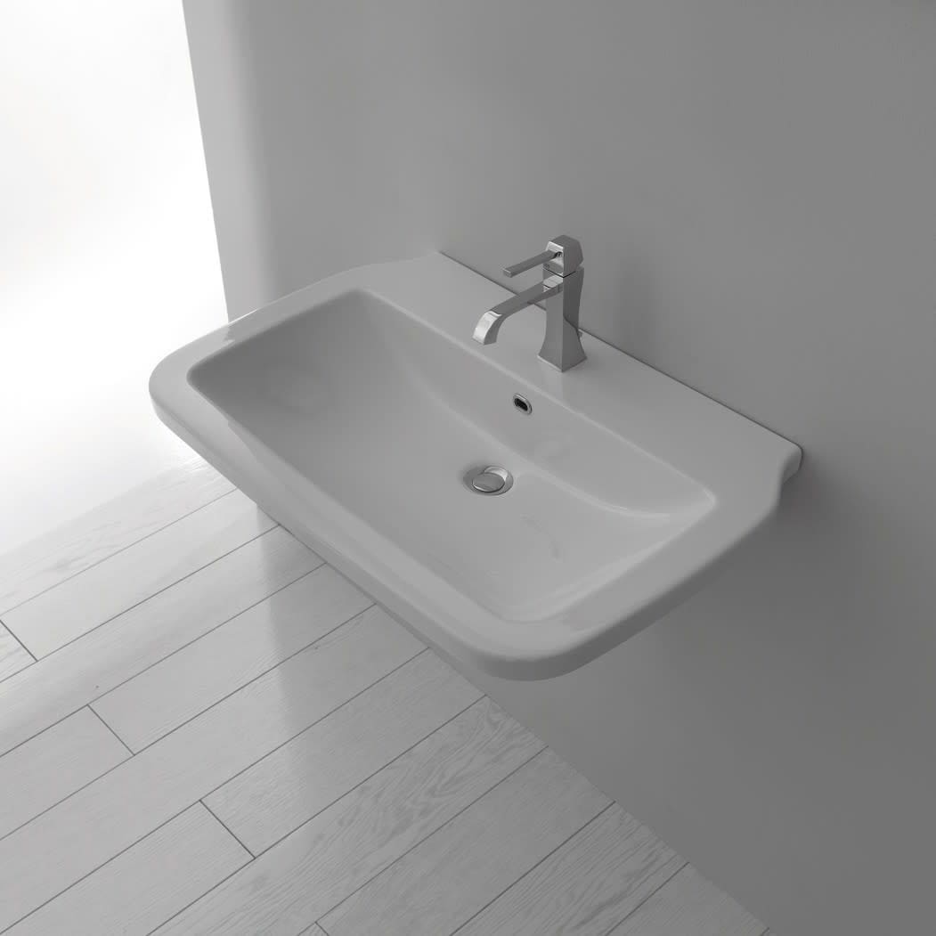 Ws Bath Collections 29 1 2 Ceramic Wall Mounted Vessel Bathroom