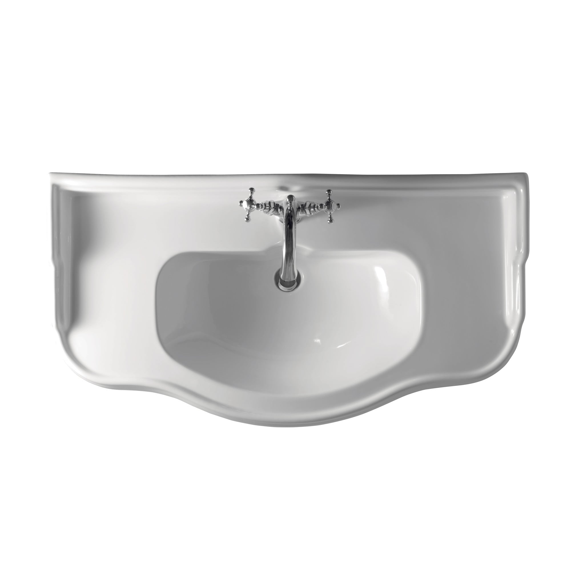 Ws Bath Collections 39 7 16 Ceramic Wall Mounted Bathroom Sink With