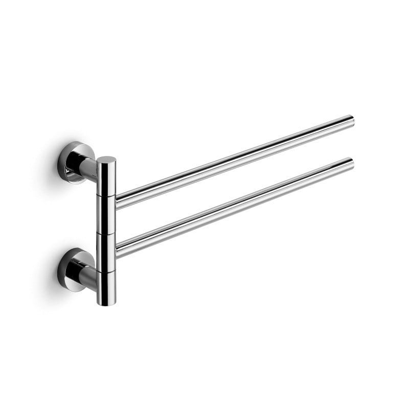 Ws Bath Collections Baketo 52152 16.3 Swiveling Two Tiered Towel Rail Polished Chrome