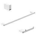 Ws Bath Collections Cube Wsbc 226890B Cube 3 Piece Bathroom Package With Towel Bar Robe Hook And Hook Toilet Paper Holder