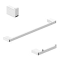 Ws Bath Collections Cube Wsbc 226890A Cube 3 Piece Bathroom Package With Towel Bar Robe Hook And Hook Toilet Paper Holder