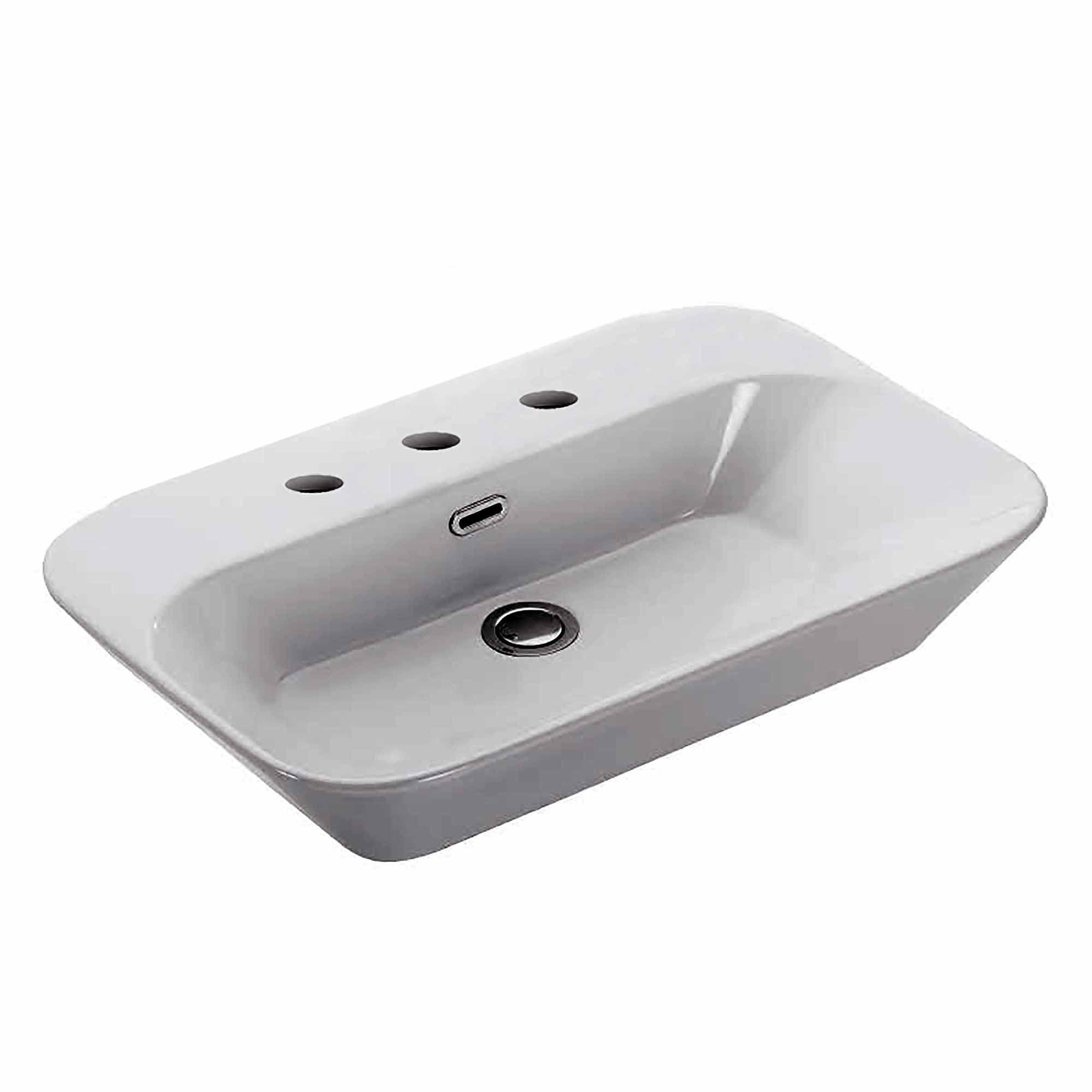 Ws Bath Collections Edge 4465.03 Edge 25 2 5 Vessel Bathroom Sink White