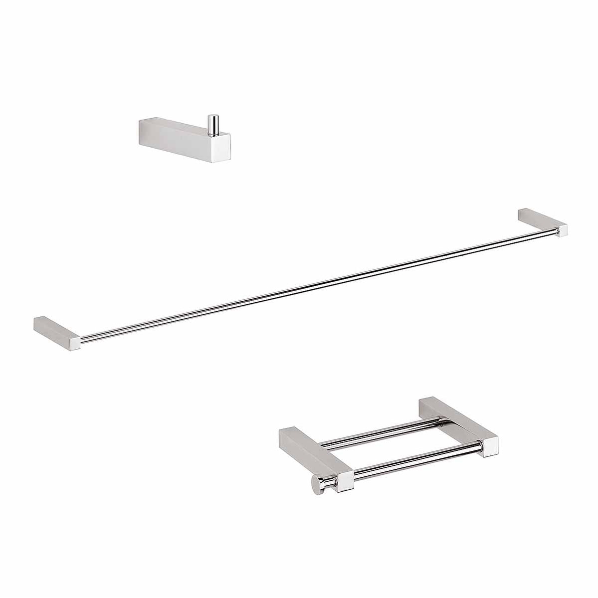 Ws Bath Collections Iceberg 1099 Iceberg Bathroom Accessory Package Towel Bar Robe Hook Tissue Holder